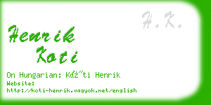 henrik koti business card